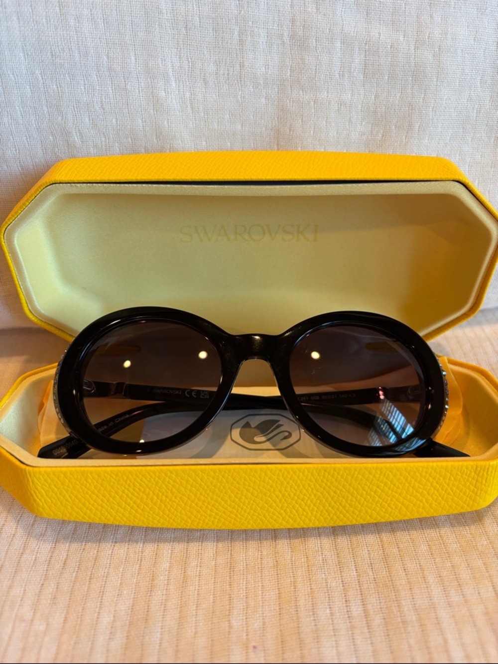Swarovski Black Round Frame Sunglasses - SK 281 05B